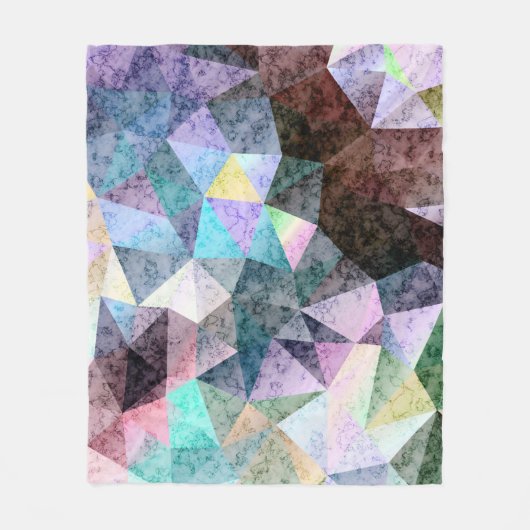 Couverture Polaire Motif polygonal en marbre (Devant)