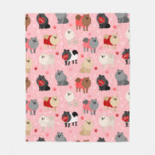 Couverture Polaire Motif Pomeranian Valentine (Devant)