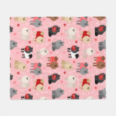 Couverture Polaire Motif Pomeranian Valentine (Devant (Horizontal))