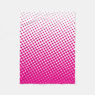 Couverture Polaire Motif Pop Art Point demi-ton rose et blanc
