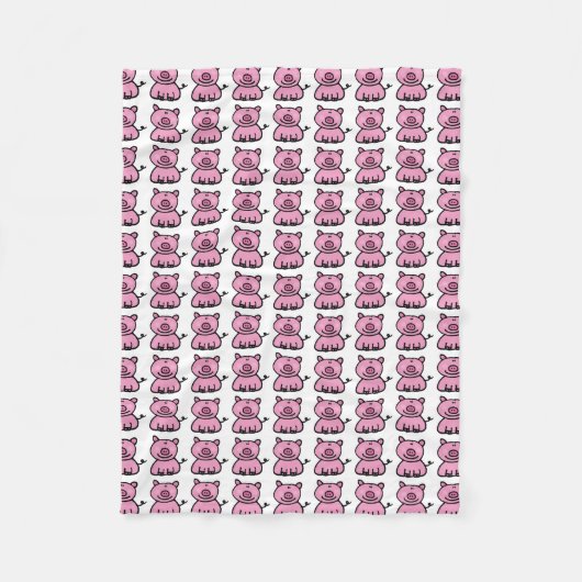 Couverture Polaire motif porcin rose (Devant)