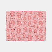 Couverture Polaire Motif porcin rose de porcs (Devant (Horizontal))