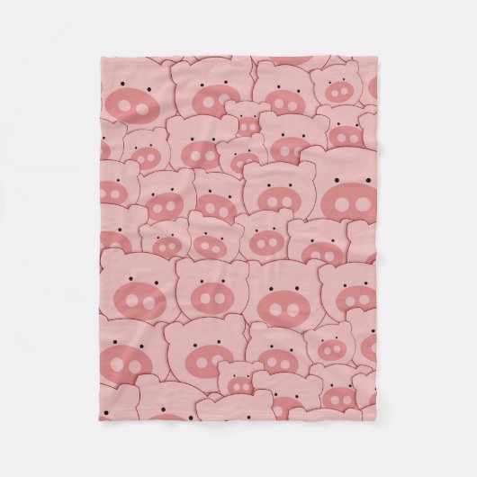 Couverture Polaire Motif porcin rose de porcs (Devant)