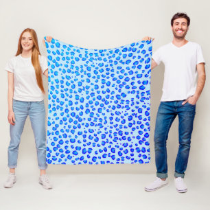 Couverture Polaire Motif Poster de animal moderne de Leopard bleu vio