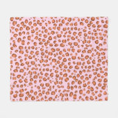 Couverture Polaire Motif Poster de animal moderne rouge rose léopard (Devant (Horizontal))