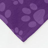Couverture Polaire Motif pourpre d'empreinte de patte de chien (Coin)