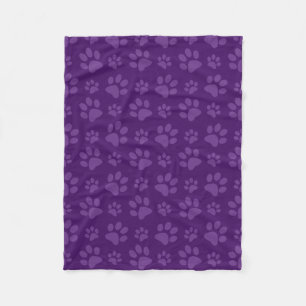 Couverture Polaire Motif pourpre d'empreinte de patte de chien
