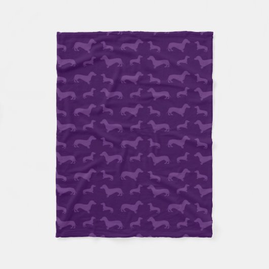 Couverture Polaire Motif pourpre mignon de teckel (Devant)