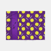 Couverture Polaire Motif pourpre nommé personnalisé du base-ball (Devant (Horizontal))