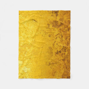 Couverture Polaire Motif PUR de FEUILLE d'OR + votre texte/photo