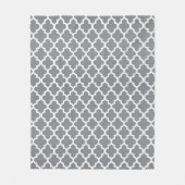 Couverture Polaire Motif Quatrefoil gris et blanc (Devant)