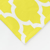 Couverture Polaire Motif Quatrefoil Marocain Blanc Jaune #4 (Coin)