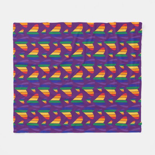Couverture Polaire Motif Rainbow Hearts (Devant (Horizontal))
