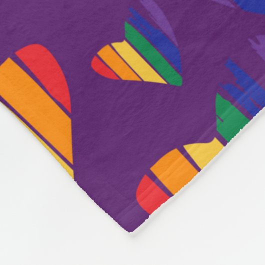 Couverture Polaire Motif Rainbow Hearts (Coin)