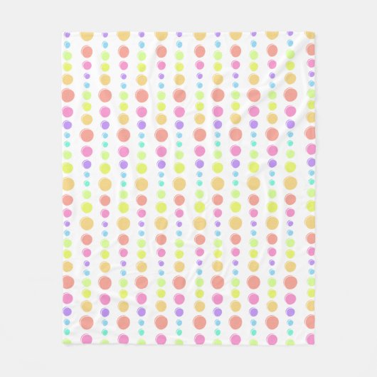Couverture Polaire Motif Rainbow Pastel Dots (Devant)