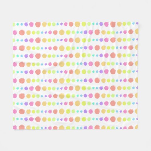Couverture Polaire Motif Rainbow Pastel Dots (Devant (Horizontal))