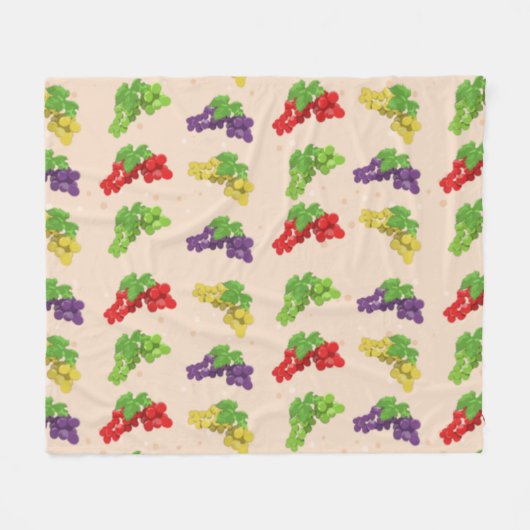Couverture Polaire Motif Raisin Coloré (Devant (Horizontal))