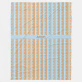 Couverture Polaire motif rayé bleu marron gris (Devant)
