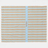 Couverture Polaire motif rayé bleu marron gris (Devant (Horizontal))