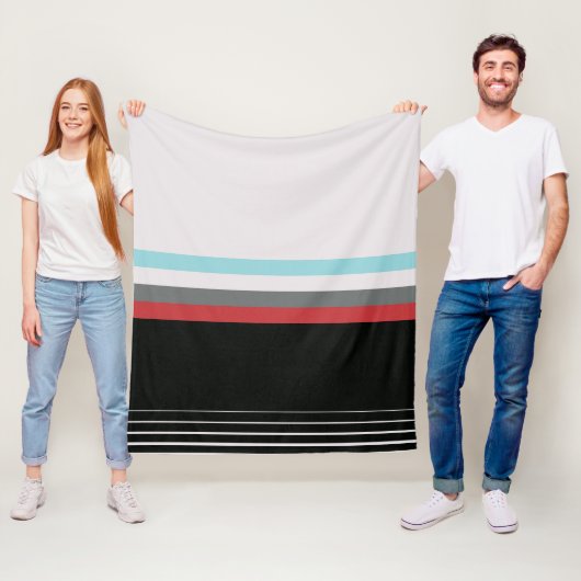 Couverture Polaire Motif rayé coloré moderne (En situation)