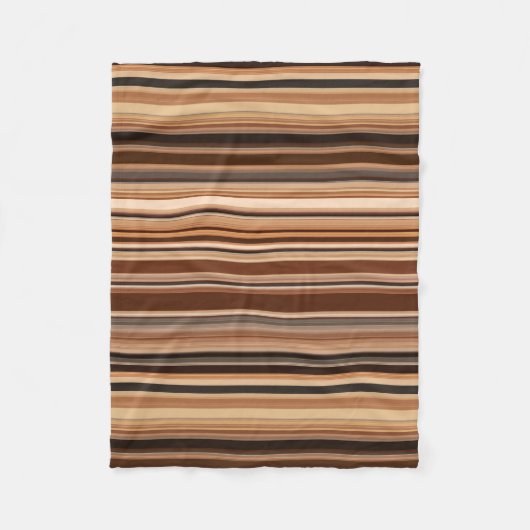 Couverture Polaire Motif rayé marron (Devant)