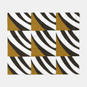 Couverture Polaire Motif rayé noir marron blanc de style moderne (Devant (Horizontal))