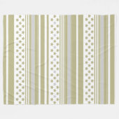 Couverture Polaire Motif rayé olive avec étoiles (Devant (Horizontal))