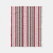 Couverture Polaire motif rayé rouge et blanc (Devant)