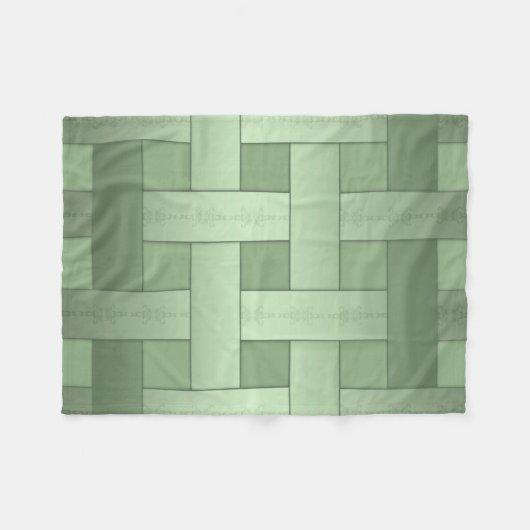 Couverture Polaire Motif rayé vert sans couture soie bordée moderne u (Devant (Horizontal))