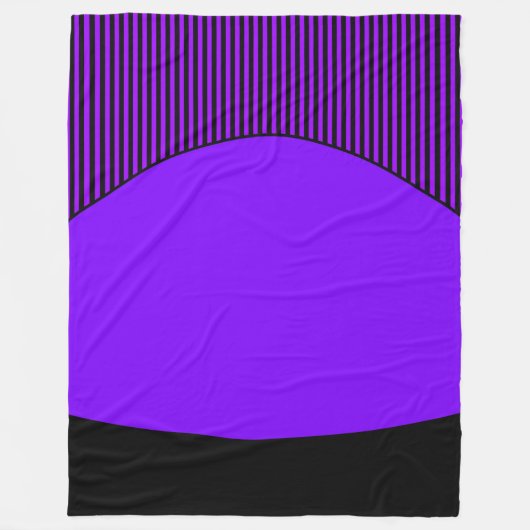 Couverture Polaire Motif rayé violet noir et violet combiné (Devant)