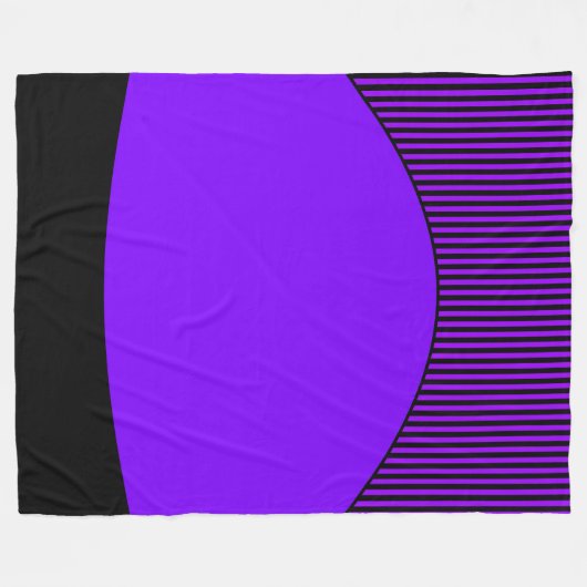 Couverture Polaire Motif rayé violet noir et violet combiné (Devant (Horizontal))