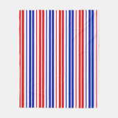 Couverture Polaire Motif rayures blanches rouges bleues (Devant)