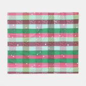 Couverture Polaire Motif rayures de Noël classique (Devant (Horizontal))