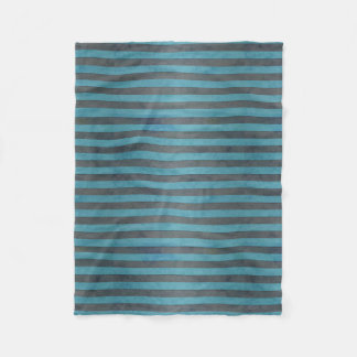 Couverture Polaire Motif rayures sarcelle et gris