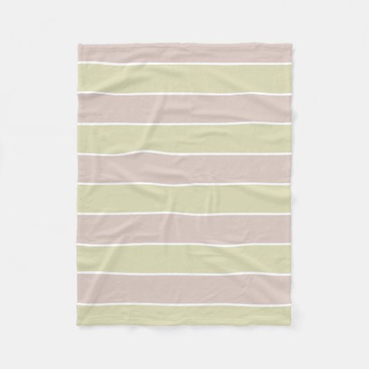 Couverture Polaire Motif rayures vert rose pastel moderne (Devant)
