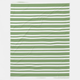 Couverture Polaire Motif rayures vertes blanches
