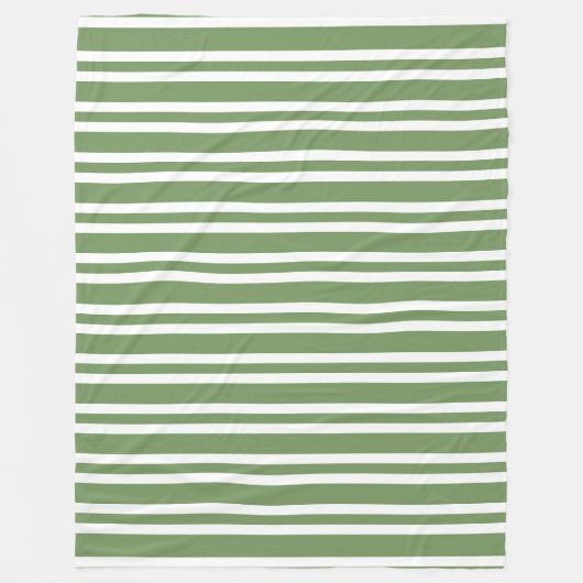 Couverture Polaire Motif rayures vertes blanches (Devant)