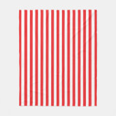 Couverture Polaire Motif rayures verticales rouges et blanches classi (Devant)