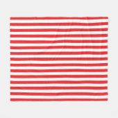Couverture Polaire Motif rayures verticales rouges et blanches classi (Devant (Horizontal))