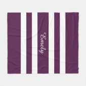 Couverture Polaire Motif rayures violet et blanc Nom Impression (Devant (Horizontal))