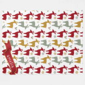 Couverture Polaire Motif Red Christmas Reindeer#12 ID1009 (Devant (Horizontal))