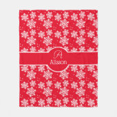 Couverture Polaire Motif Red Snowflake (Devant)