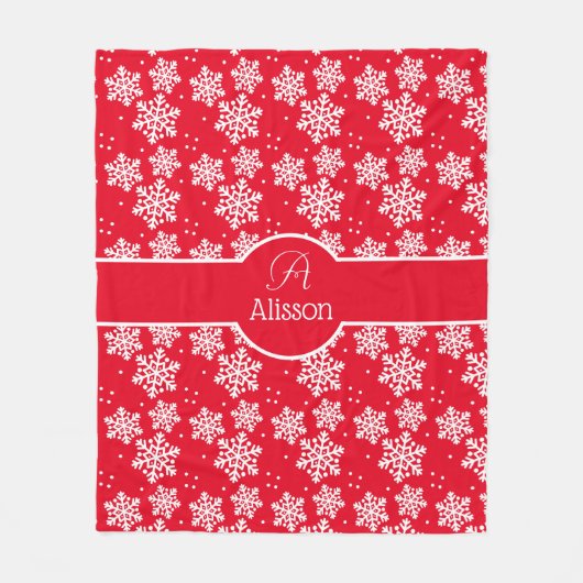Couverture Polaire Motif Red Snowflake (Devant)