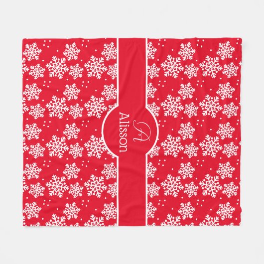 Couverture Polaire Motif Red Snowflake (Devant (Horizontal))
