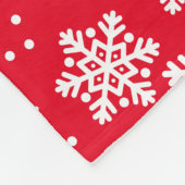 Couverture Polaire Motif Red Snowflake (Coin)