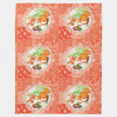 Couverture Polaire motif renard et papillon (Devant)