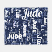 Couverture Polaire Motif répétitif de la Marine moderne Blue (Devant (Horizontal))