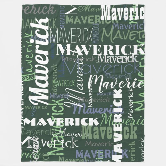 Couverture Polaire Motif répétitif moderne vert foncé (Devant)