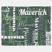 Couverture Polaire Motif répétitif moderne vert foncé (Devant (Horizontal))
