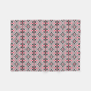 Couverture Polaire Motif rétro à point rouge et noir